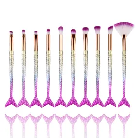 10 Mermaid Makeup Brushes Fishtail Eye Shadow Brush 10 Mermaid Makeup Brushes Fishtail Eye Shadow Brush