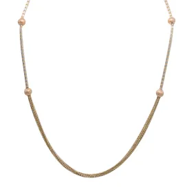 22K Multi Tone Gold Chain W/ Textured Balls & Draped Rounded Column-Bead Strands 22K Multi Tone Gold Chain W/ Textured Balls & Draped Rounded Column-Bead Strands