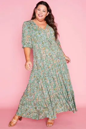 Adeline Green Paisley Maxi Dress Adeline Green Paisley Maxi Dress