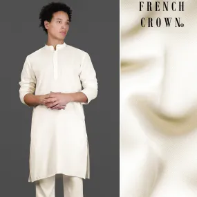 Albescent Cream Subtle Sheen Viscose Kurta Albescent Cream Subtle Sheen Viscose Kurta