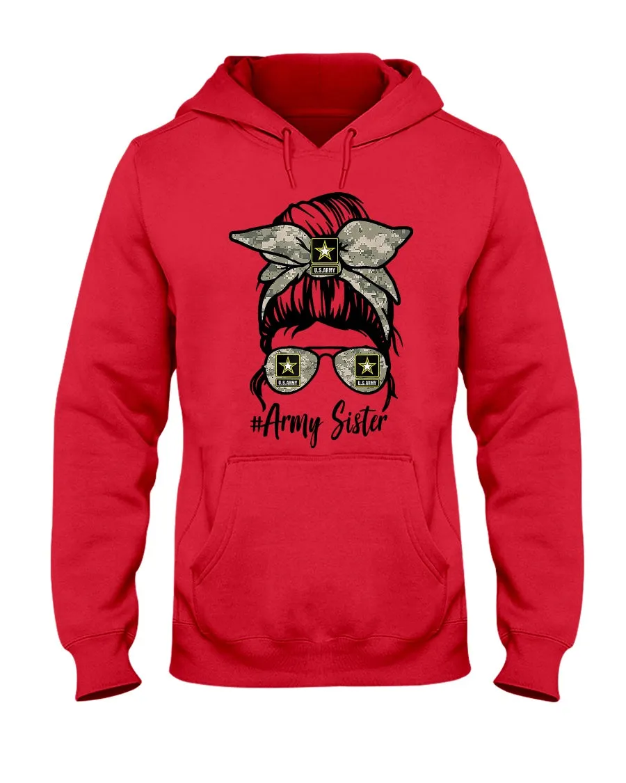 Army Sister Messy Bun T-shirts