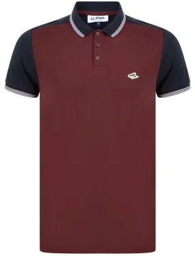 Arthur Contrast Sleeve Cotton Jersey Polo Shirt In Winetasting - Le Shark Arthur Contrast Sleeve Cotton Jersey Polo Shirt In Winetasting - Le Shark