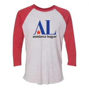 Assistance League Logo Raglan 3/4 Sleeve Shirt - White/Red Assistance League Logo Raglan 3/4 Sleeve Shirt - White/Red