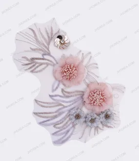 Beautiful Fabric Flowers with Sequins Embellish Patch Beautiful Fabric Flowers with Sequins Embellish Patch