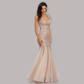 BerriesJam - 2024 Plus Size V Neck Long Formal Prom Party Evening Dress BerriesJam - 2024 Plus Size V Neck Long Formal Prom Party Evening Dress