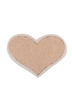 Big Wide Heart Shape Peach Colour Sequins Patch Big Wide Heart Shape Peach Colour Sequins Patch