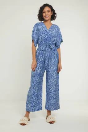 BLOOMING PETALS JUMPSUIT - BLUE BLOOMING PETALS JUMPSUIT - BLUE