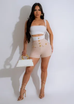 Bold Contrast Romper Set Nude Bold Contrast Romper Set Nude