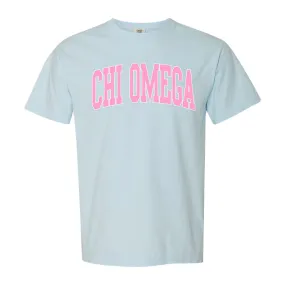 Chi Omega Greek Mega Arch CC T-Shirt - Chambray Chi Omega Greek Mega Arch CC T-Shirt - Chambray