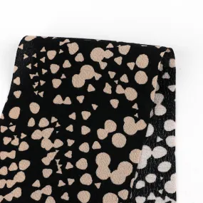Confetti Wave Viscose Crepe - Black / Taupe Confetti Wave Viscose Crepe - Black / Taupe
