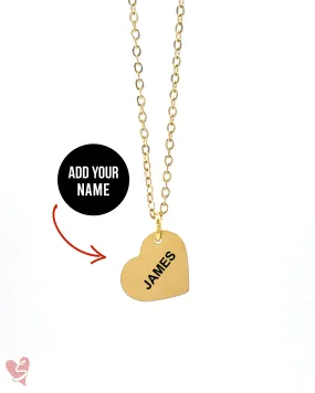 Custom Soulmate© Slant Heart Text Necklace Custom Soulmate© Slant Heart Text Necklace