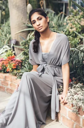 Daffodil Chiffon Silver Grey / One Size - Formal Floor Length Convertible Overlay Dresses Daffodil Chiffon Silver Grey / One Size - Formal Floor Length Convertible Overlay Dresses