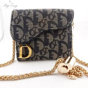 DIOR Trotter Compact Saddle Wallet on Adjustable Chain DIOR Trotter Compact Saddle Wallet on Adjustable Chain