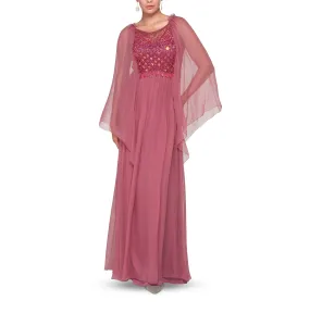 Dress In Organic Chiffon With Embroidery Dress In Organic Chiffon With Embroidery