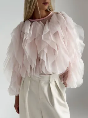 Elegant Tulle Detail Blouse Elegant Tulle Detail Blouse