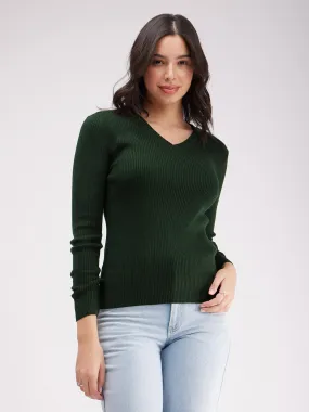 Essential V Neck Knit - Olive Essential V Neck Knit - Olive
