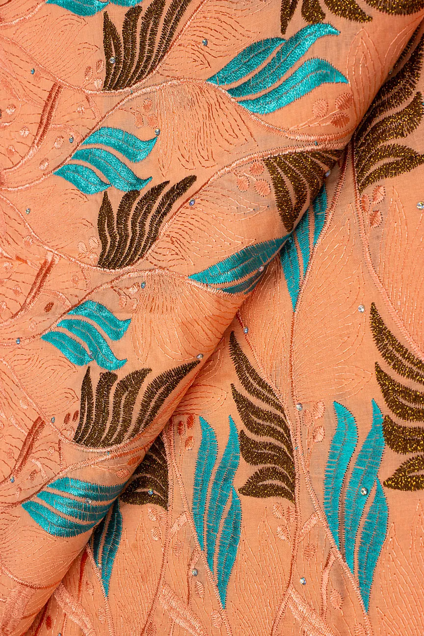 Exclusive Voile Lace  - EXL054 - Peach, Mint & Bronze