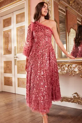 Falling Leaves One-Shoulder Ankle Gown Falling Leaves One-Shoulder Ankle Gown