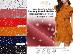 Four way Stretch Chiffon Irregular Dots Printed Four way Stretch Chiffon Irregular Dots Printed