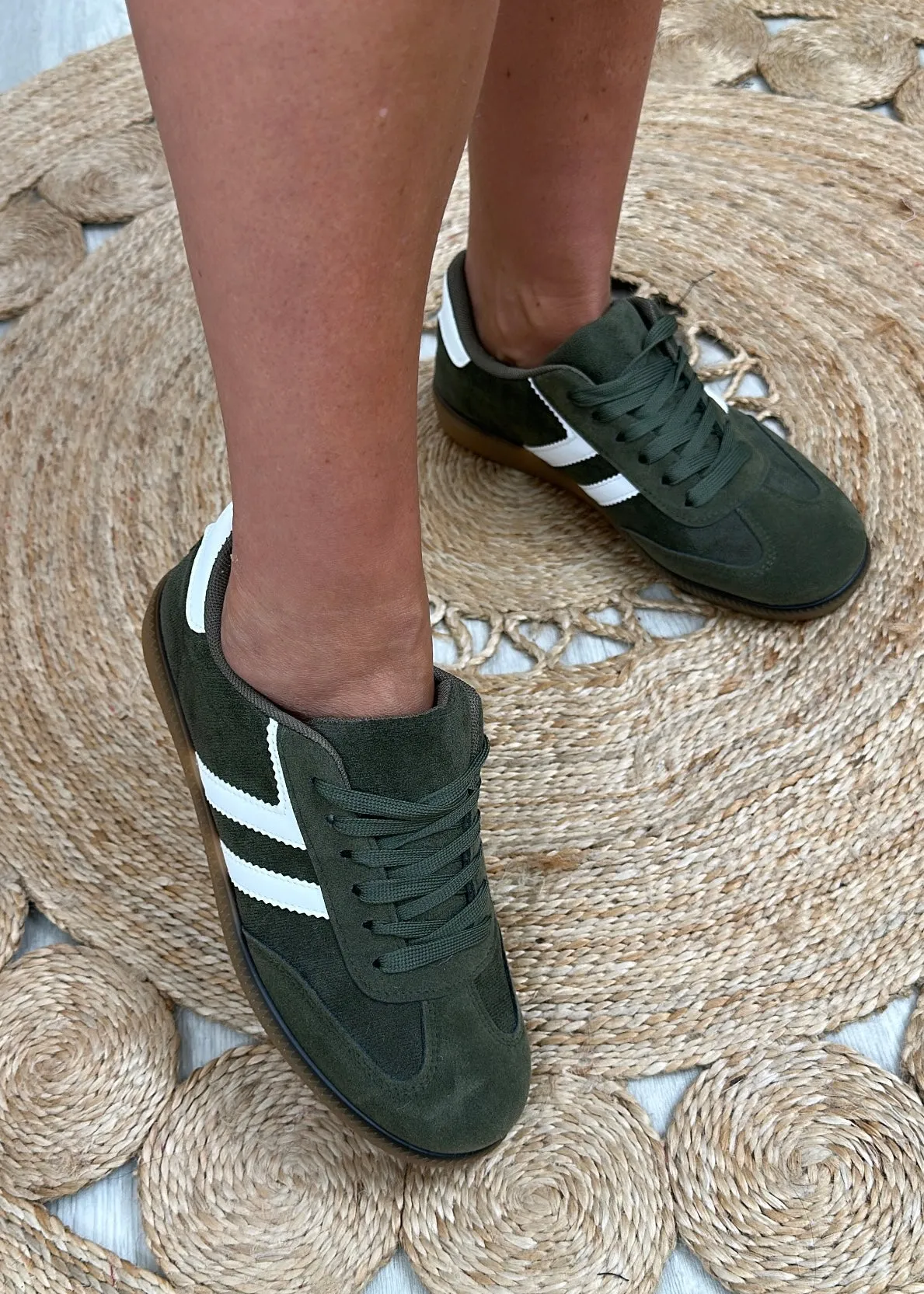 Harper Green Suede Sneakers