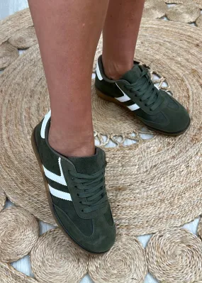 Harper Green Suede Sneakers