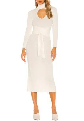 Ivory Malcom Belted Turtleneck Midi Dress Ivory Malcom Belted Turtleneck Midi Dress