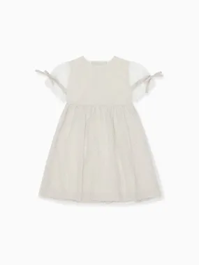 Ivory Polka Dot Violetta Tulle Girl Dress Ivory Polka Dot Violetta Tulle Girl Dress