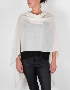 Ivory Shawl Wool Silk Mix Ivory Shawl Wool Silk Mix