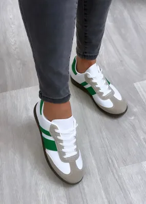 Larsa White/Green Lace Up Sneakers Larsa White/Green Lace Up Sneakers