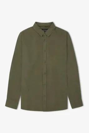 Mr simple linen long sleeve shirt - fatigue Mr simple linen long sleeve shirt - fatigue