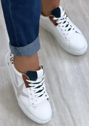 Nell White Star Applique Trainers Nell White Star Applique Trainers