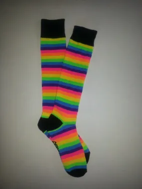 Neon Rainbow Knee High Socks Neon Rainbow Knee High Socks
