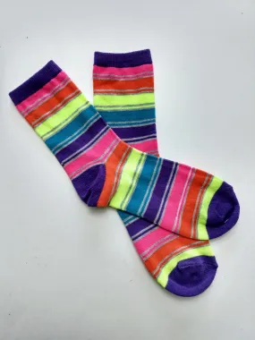 Neon Striped Crew Socks Neon Striped Crew Socks