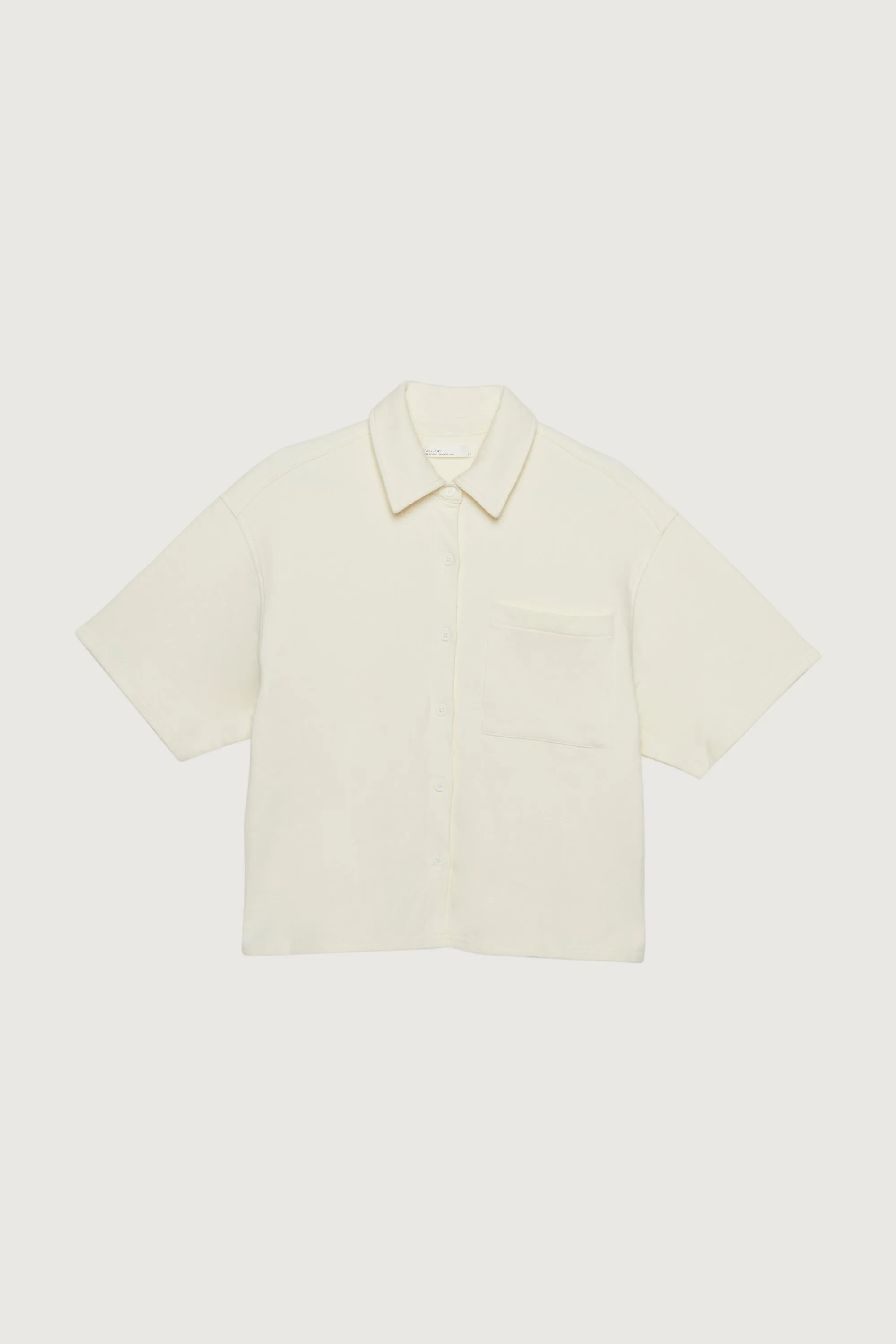 OVERSIZED TERRY BUTTON UP SHIRT