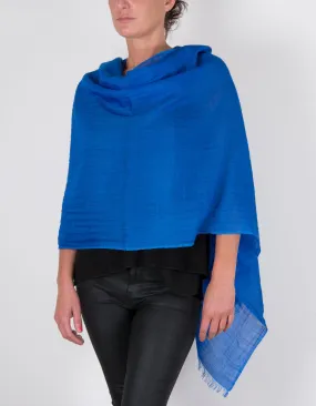Royal Blue Shawl Wool Silk Mix Royal Blue Shawl Wool Silk Mix