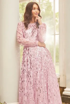 Sequin Dash Long Sleeve Ankle Gown Sequin Dash Long Sleeve Ankle Gown