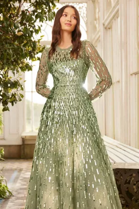 Sequin Dash Long Sleeve Ankle Gown Sequin Dash Long Sleeve Ankle Gown