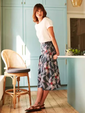Tarni Hemp Patchwork Midi Skirt - Dark Eucalyptus Green Tarni Hemp Patchwork Midi Skirt - Dark Eucalyptus Green