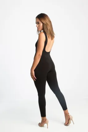 THE MYSTYLEMODE BLACK U BACK JUMPSUIT THE MYSTYLEMODE BLACK U BACK JUMPSUIT