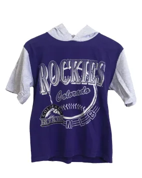 Vintage 1990s Colorado Rockies Made in USA Single Stitch Hooded T-Shirt (Kids Large)