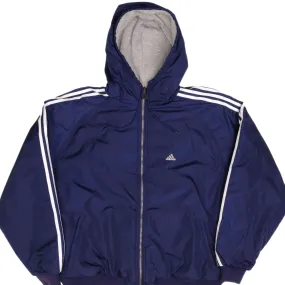 VINTAGE ADIDAS REVERSIBLE NYLON WINDBREAKER HOODED JACKET 2000S SIZE XL VINTAGE ADIDAS REVERSIBLE NYLON WINDBREAKER HOODED JACKET 2000S SIZE XL