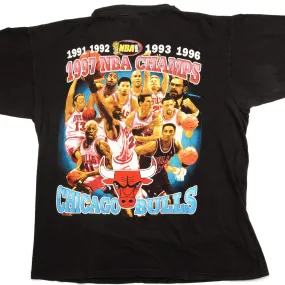 VINTAGE BOOTLEG NBA CHAMPS 1997 CHICAGO BULLS TEE SHIRT SIZE LARGE VINTAGE BOOTLEG NBA CHAMPS 1997 CHICAGO BULLS TEE SHIRT SIZE LARGE